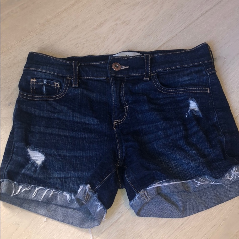 abercrombie kids dark wash jean shorts